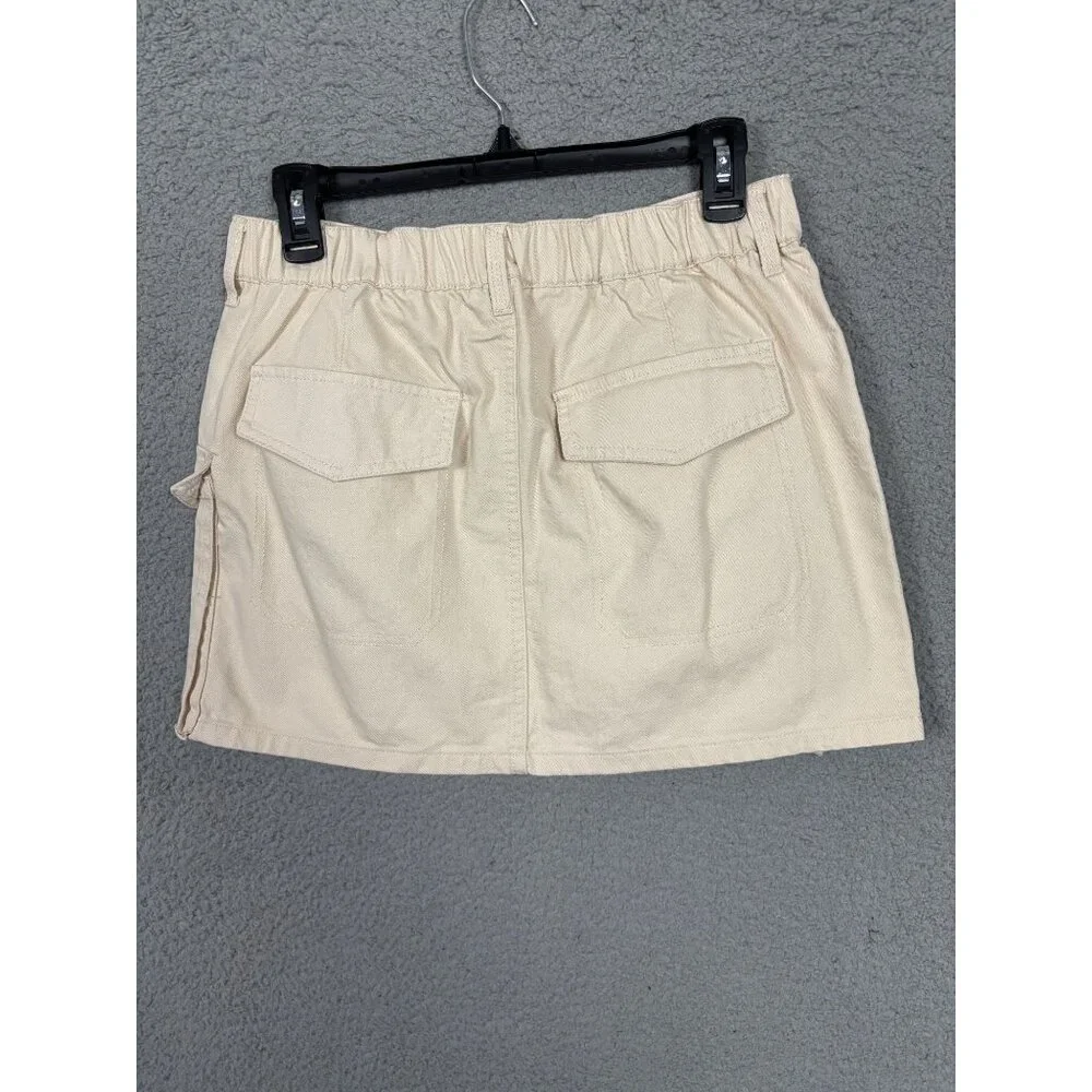 Indigo Rein Juniors' Women's Cargo Mini Skirt Taupe (Cream) Medium New With Tags - Picture 4 of 7
